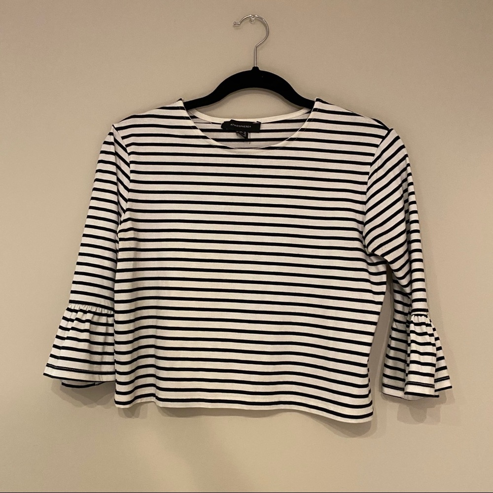 Atmosphere Black and White Striped Crop Top